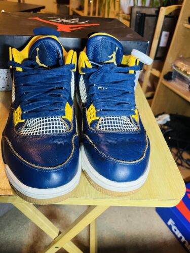 Sz 10 Nike Air Jordan 4 Retro Dunk From Above Michigan Pacers Navy OG Bred Mars - Picture 3 of 20
