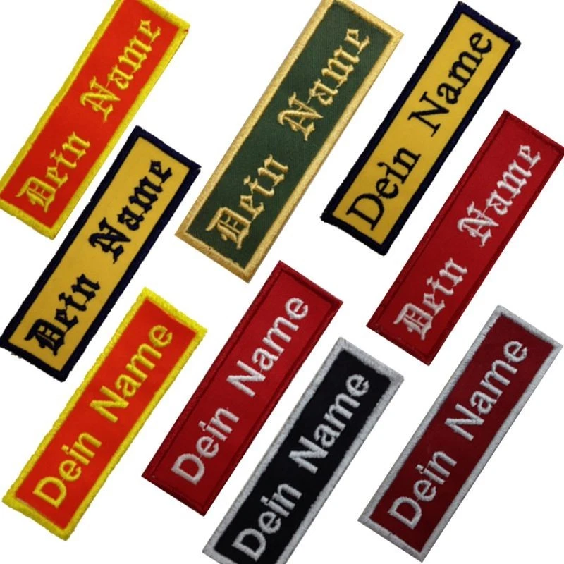 EIGENPRODUKTION NAMENSSCHILD zum Aufbügeln Name gestickt Aufnäher Biker ALLE GRÖSSEN ALLE FARBEN