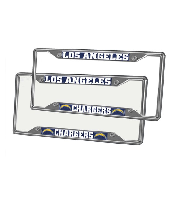 New 2pcs NFL San Diego Chargers Car Truck Chrome Metal License Plate