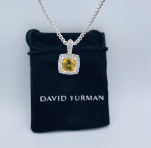 Collier pendentif David Yurman Petite Albion avec citrine et diamants  - Photo 1/4