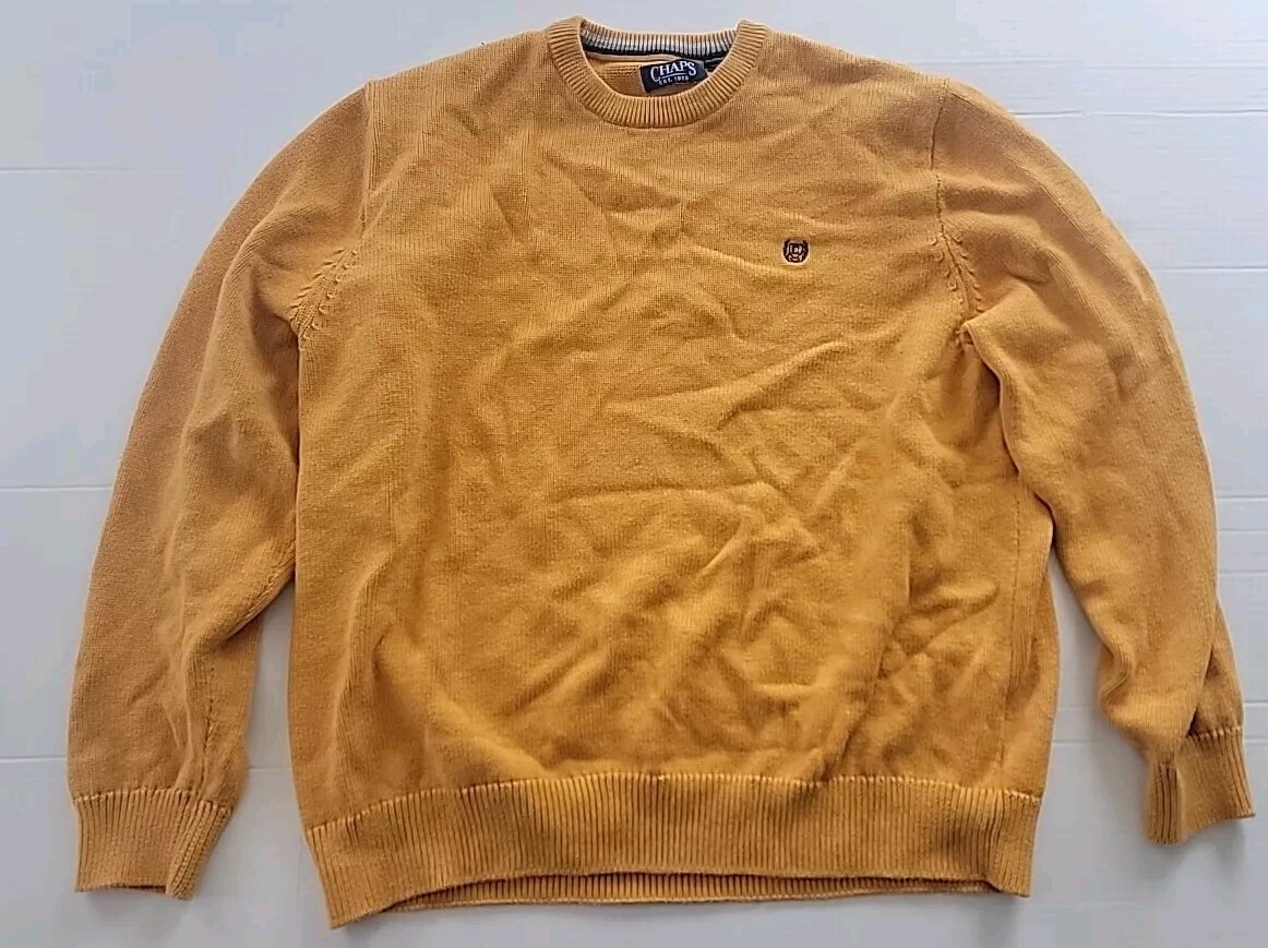 Chaps Yellow Pullover Sweater XXL Men's Long sleeve
