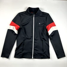 Redvanly Womens M Full Zip Jacket Pickleball Tennis Golf Black White Red