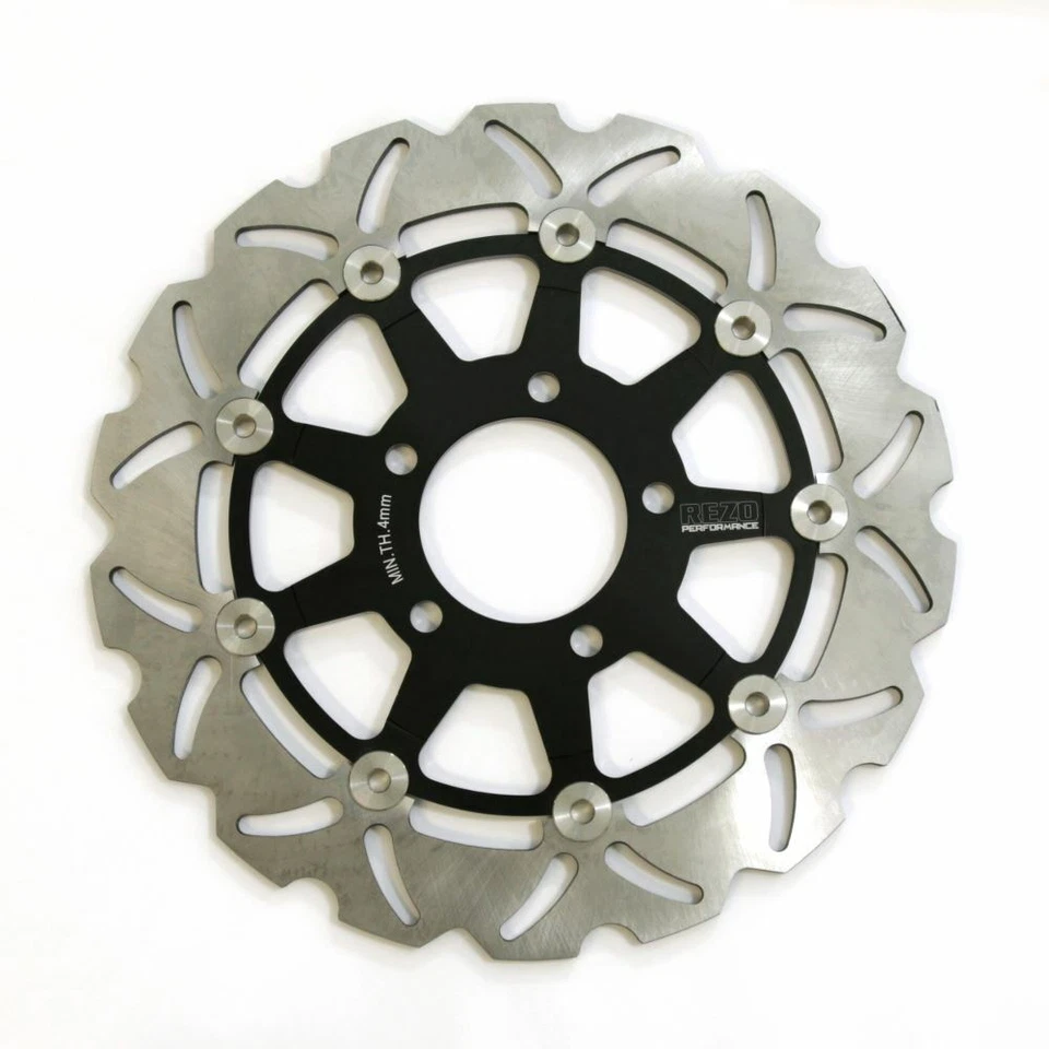 Par de discos de rotor de freno delantero ondulado Rezo se adapta a Suzuki GSX 750 F 03-06 Foto 3 de 4