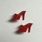 Vintage Barbie Doll Red Open Toe Shoes Heels Mules JAPAN  1960s, EXCELLENT,