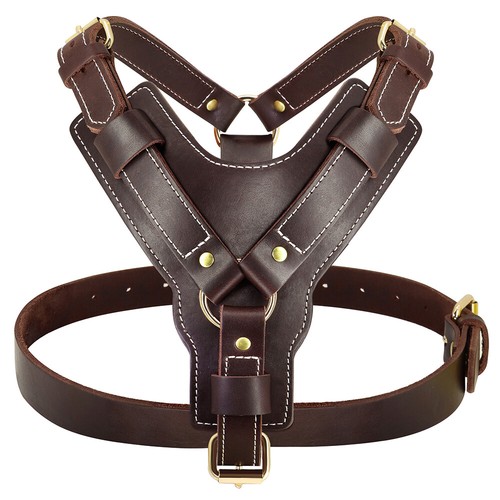 Genuine Leather Large Dog Harness No Pull Control Training Pet Vest Heavy Duty - Picture 11 of 23