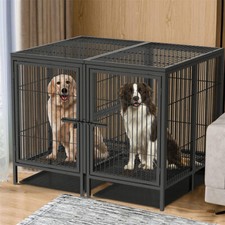 XXL Large Heavy Duty Dog Crate Pet Dog Cage w Tray  Removable Metal Divider