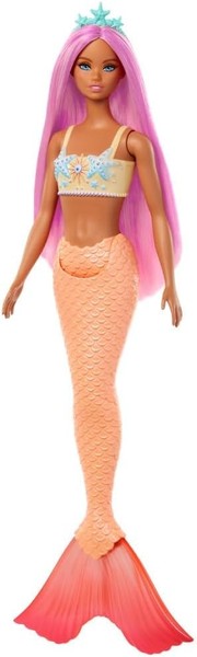 Barbie Meerjungfrau Puppe Pinkes Haar & Flosse 🧜♀️ Seestern-Top, Weich-image