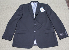 NWT Haggar Travel Performance Suit Coat Tailored Fit w/ Stretch Black size 44R