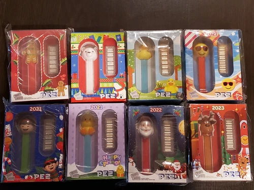 Lot of 8 Various 30 gram PAMP PEZ Dispensers & Silver Wafers 6 x 5 g .999 AG