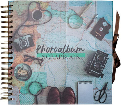 Scrapbook Album Vintage Travel Fotoalbum zum Einkleben 26 x 26 cm 40 Seiten Foto