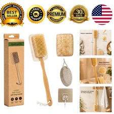 Long Handle Back Scrubber Shower Boar Bristle Body Brush