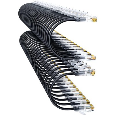 10Gsupxsel Cat6a Patch Cables 0.5ft (48 Pack) Slim, Cat6 Ethernet Patch Cable