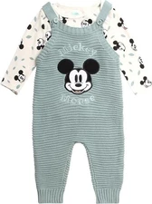 Disney Baby Overall Set 2 Piece Mickey Mouse Bodysuit and Knit 3/6 Months