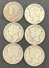 (Lot of 6) 1944 MERCURY DIME mint 1-D 3-S and 2-P