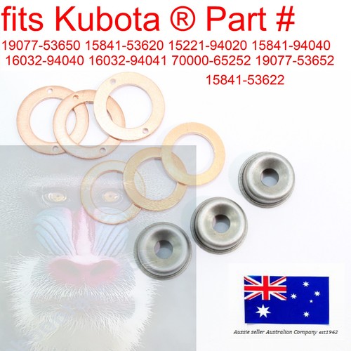 for Kubota Injector Washer Seal Heat Shield Kit 1907753650 1522194020 1584153622 - Foto 5 di 10