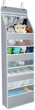 5-Shelf Fabric Door Storage over Door Hanging Organizer with 4 Large Pockets and