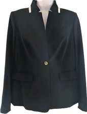CALVIN KLEIN Woman's/Jr.'s Black One Button Notched Collar Lined Blazer- Size 8
