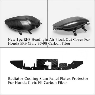 For Honda Civic EK Cooling Slam Panel/RHS Headlight Air Block Out Cover Carbon