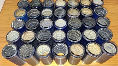 LOT OF 35 BELOW AVERAGE  POOR & DAMAGED EDISON BLUE AMBEROL CYLINDER RECORDS