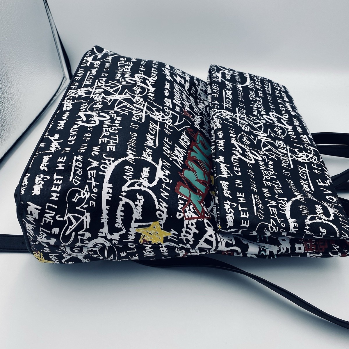 DKNY Tilly Foldover Backpack with Graffiti Accents DKNY Tilly Graffiti Fold Over Adjustable | Mercari main image 4