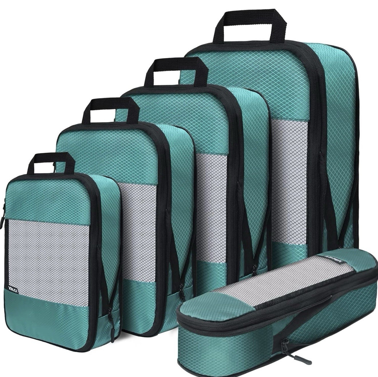 Compression Packing Cubes Set – 5 Lightweight Luggage Organizers bags for Travel-image