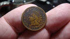 1864-L Key Indian Cent Pointed Bust F/VF Details, Moderate Corrosion