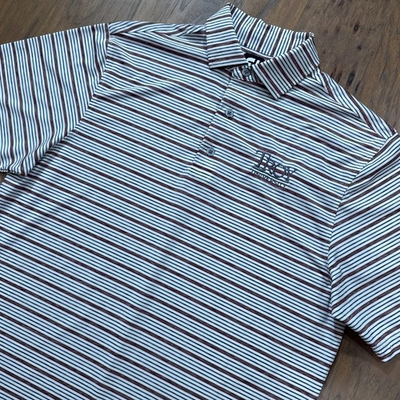 #ad Troy Trojans Polo Shirt Mens L White Stripes FootJoy Pro Performance Golf NCAA $29.95