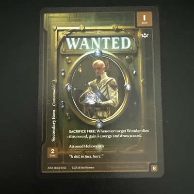 Wonders of the First Wanted - Secondary Item Call of the Stones A22-220/402 Rare