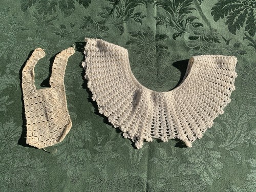 Vintage Handmade Lace Collar Detachable Crochet Button Closure RBG - Picture 2 of 10