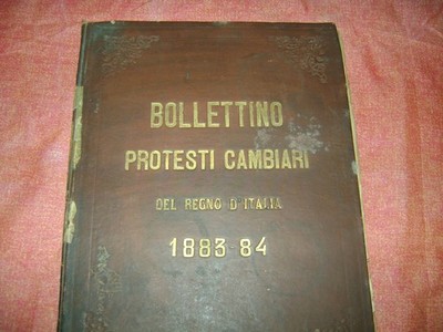Antikes Buch Bulletin Proteste Cambiari Königreich Italien 1883-84
