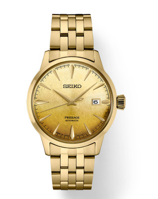 Seiko Presage Cocktail Time Beer Julep Gold Tone Automatic SRPK46 Men's Watch