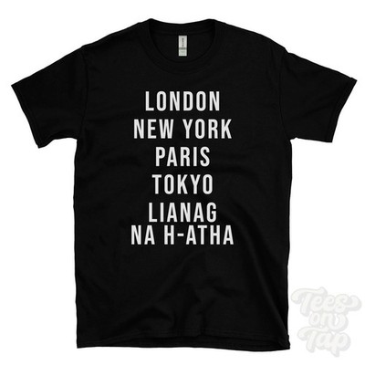 LONDON NEW YORK PARIS TOKYO LIANAG NA H-ATHA LUSTIGES T-SHIRT Portree Schottland