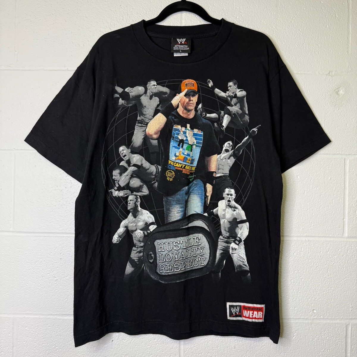 2007 John Cena WWE 8-Bit Video Game T Shirt Adult L Nintendo Style