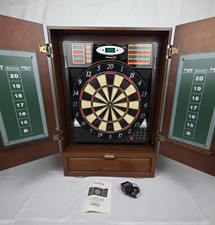 Halex Fusion 5400 Electronic Dartboard Cabinet Set Tested w/ Adapter  Manual