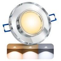 Alina Einbaustrahler Glas Rund Klar Mit Led GU10 Lumiflex 6W Dimmbar Deckenlampe