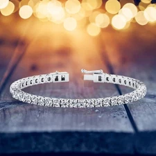 18K White Gold CZ Tennis Bracelet