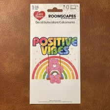 Care Bears - Decal - POSITIVE VIBES Pink Rainbow Bear New