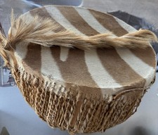 African Tribal Drum &ndash; Handcrafted Wood & Animal Hide