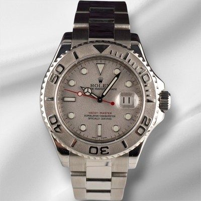 Rolex Yacht-master 40mm Steel Platinum Dial Bezel Men's Watch 16622