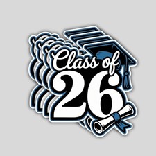 4PCS Class of 2026 Stickers   Senior Graduation Cap  Diploma Vinyl Decal Gift S