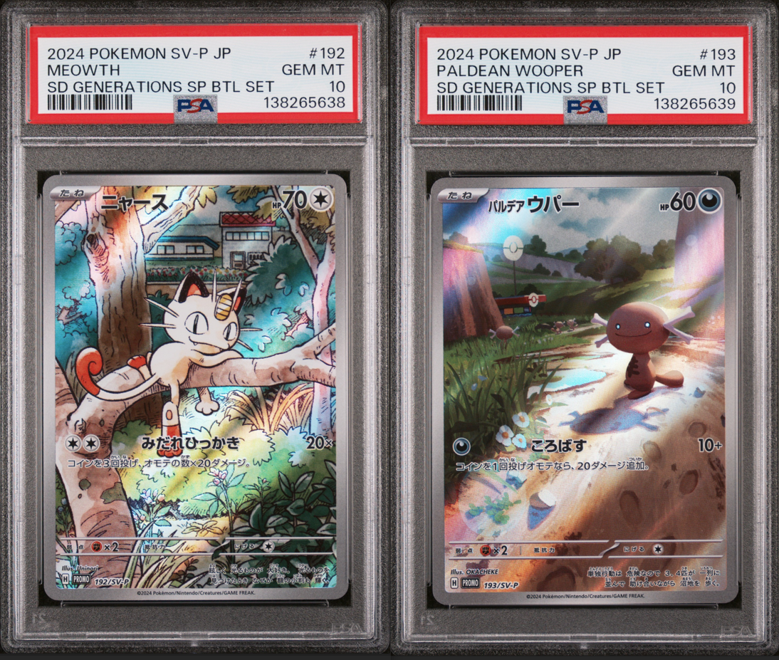 PSA 10 SEQUENTIAL MEOWTH 192/SV-P PALDEAN WOOPER 193/SV-P JAPANESE