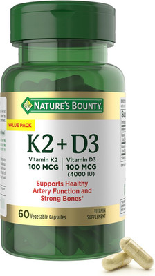 Nature S Bounty Vitamin D3 K2 Supplement, 4000 IU Vitamin D3 plus 100 Mcg of Vit