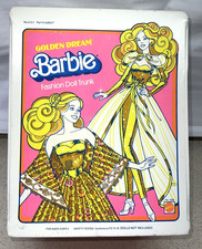 Vtg 1980 MATTEL "GOLDEN DREAM" BARBIE FASHION DOLL TRUNK STORAGE