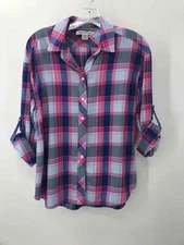 Pre-Owned Tommy Bahama Blue Size XS Plaid Button Down