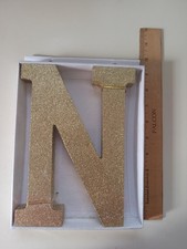   Gold Glitter Letter - N: Home Decor And Decoration 9 in. X 6.5 in. 
