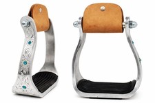 Challenger Western Saddle Aluminium Barrel Racing Stirrups w/ Rhinestones 51148