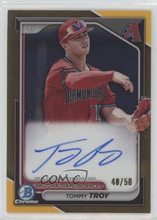 2024 Bowman Chrome Prospect Gold Refractor 48/50 Tommy Troy #CPA-TT Auto 1l9b
