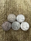 Franklin Silver Half Dollar Lot of 5 Coins 1954 1957 1958 1960 1963.