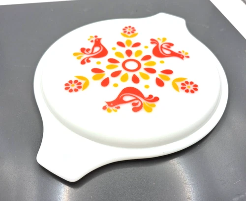 PYREX Friendship 7-1/2"  Round Casserole Replacement Lid 24-C 4 Bird Red Orange