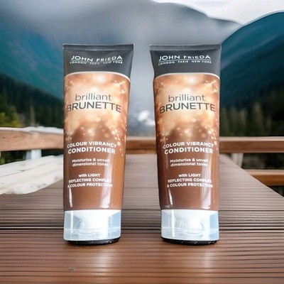 2x John Frieda Brilliant Brunette Colour Vibrancy Conditioner 250ml Neu